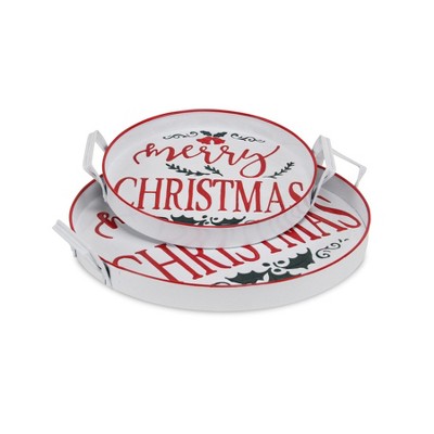 Cheung's Melica Set of 2 Merry Christmas Trays