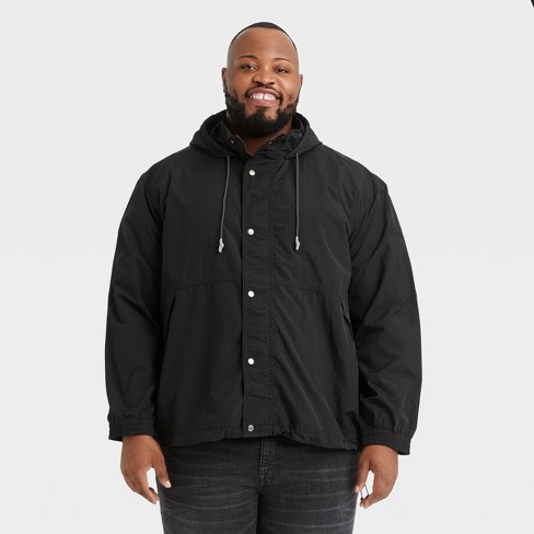 Men's Big & Tall Ripstop Rain Jacket - Goodfellow & Co™ Black 5xlt