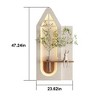 Angel Sar Adjustable LED Wall Decor with 3D Sandstone Art, Glass Vase & Rabbit Statue, Remote Control Light Strips for Living Room or Bedroom - 3 of 4