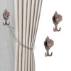 Unique Bargains Curtain Holdbacks Peony Hooks Iron 5.43"x2.36" 1Pair - 2 of 4
