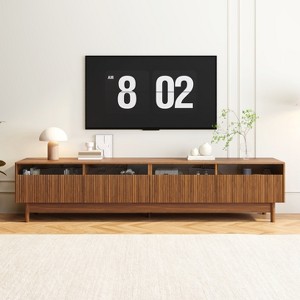 LOVSON 78''TV Stand for Living Room,up to 85''TVs, Modern Entertainment Center with Drawers, TV Console Table with Glass Drawers for Living Room - 1 of 4