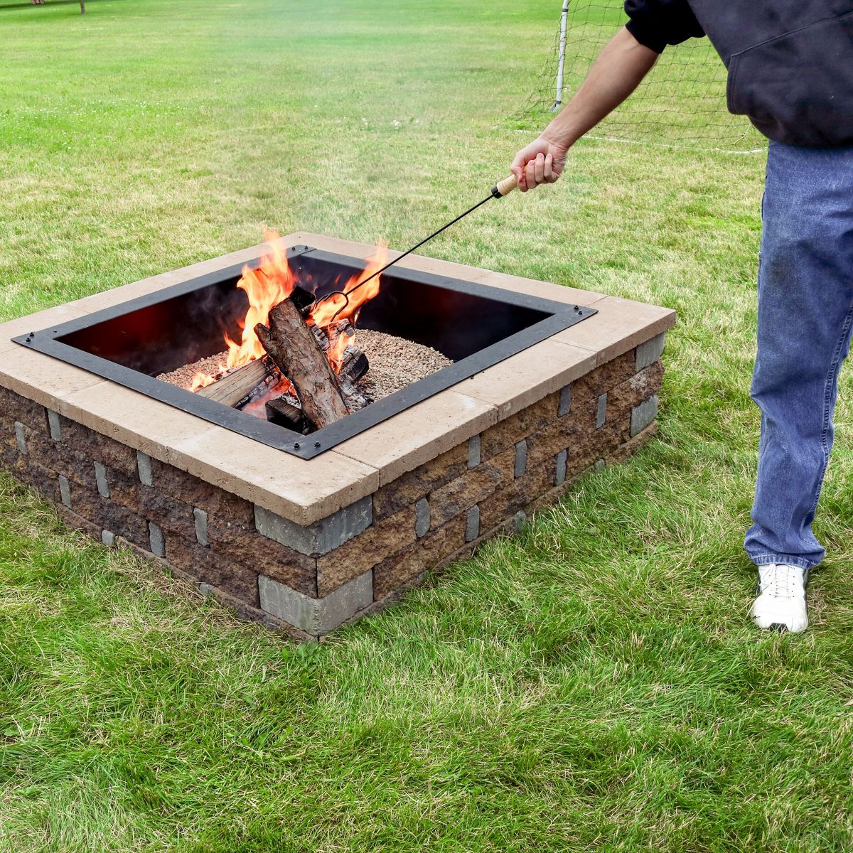 Sunnydaze Indoor/Outdoor Steel Camp Fire Pit or Fireplace Log Poker Stick Tool with Wooden Handle - 26" - thumbnail 4