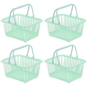 Unique Bargains Plastic Grocery Shopping Toy Organizing Mini Decorative Baskets 6.3" x 3.5" x 5.1" 4 Pcs - 1 of 4