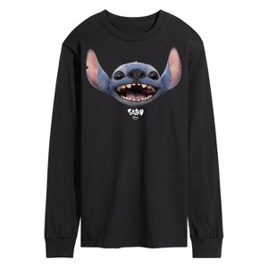 Men's - Lilo and Stitch - Stitch Face Oversized- Men's Long Sleeve Graphic T-Shirt Long Sleeve Graphic T-Shirt - 1 of 3