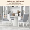 5 PCS Dining Table Set, Retro Round Table with 4 Upholstered Chairs-ModernLuxe - 4 of 4