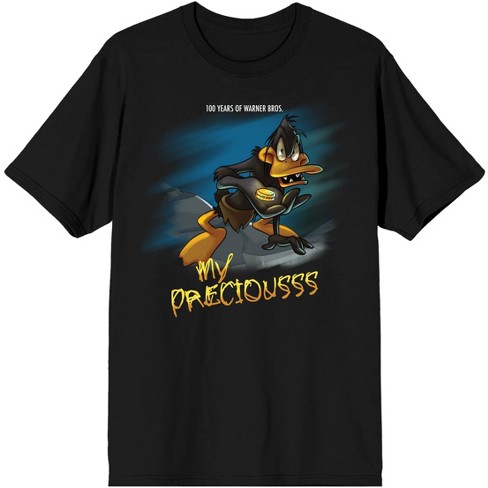 T-shirt-xxl Short Black 100: Preciousss Daffy Target : Crew Puff Looney My Men\'s Sleeve Print Tunes Mashups Neck Duck Wb