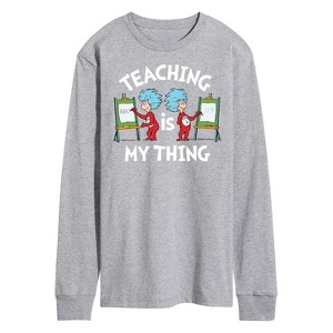 Men's - Dr. Seuss - Teaching Is My Thing Long Sleeve Graphic T-Shirt - 1 of 4