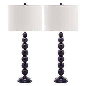 Jenna Stacked Ball Table Lamp Set - Safavieh , Blue/White