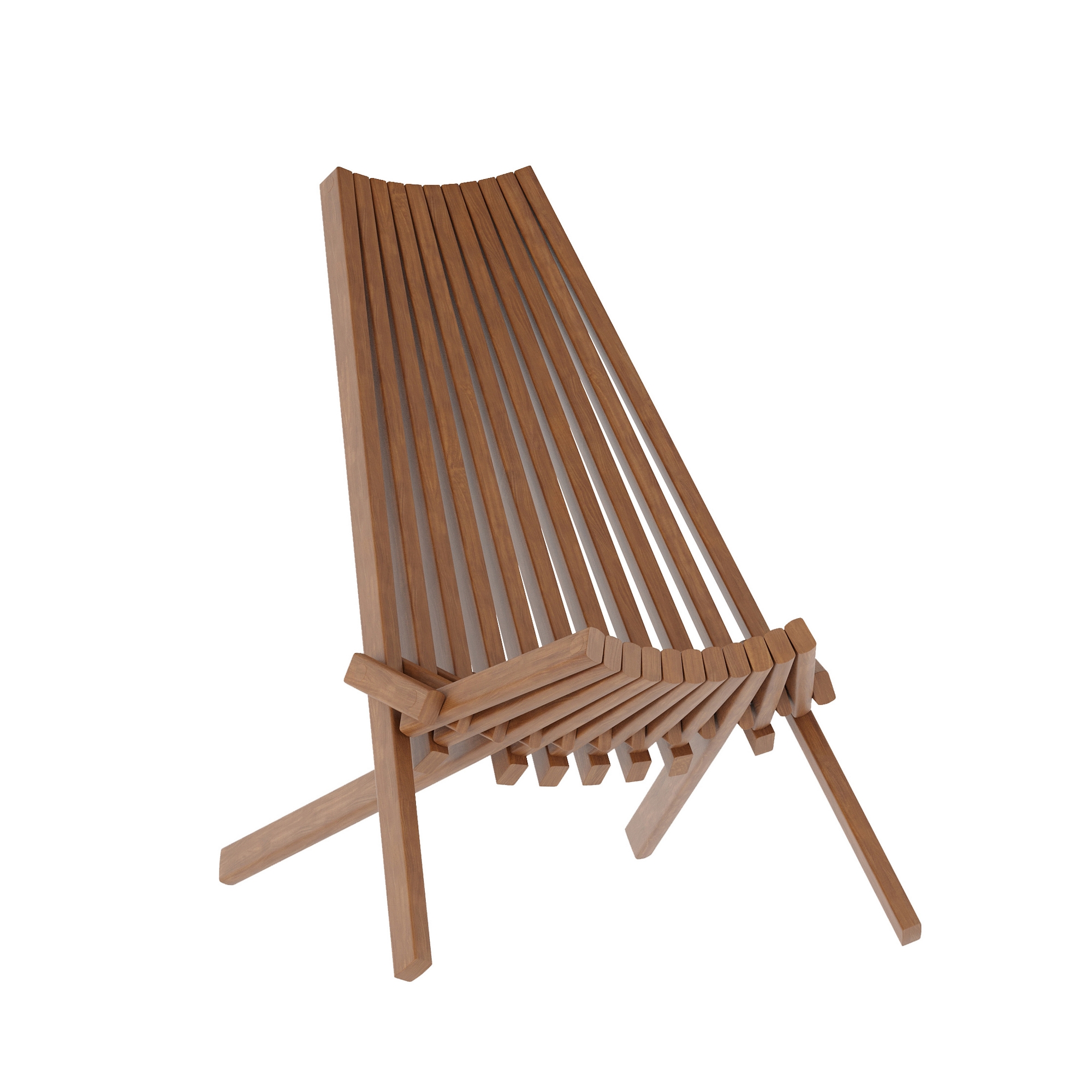 Emma and Oliver Acacia Wood Low Profile Lounge Folding Chair for Indoor/Outdoor in Brown