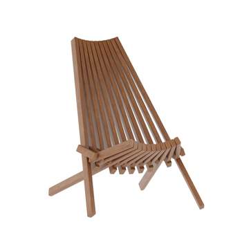 Flash Furniture Delia Commercial Grade Indoor/Outdoor Folding Acacia Wood Chair, Low Profile Lounge for Patio, Porch, Garden