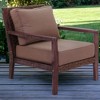 Courtyard Casual Bridgeport II Club Chair Stained Eucalyptus Wood KD  Sunbrella Fabric - 2 of 4