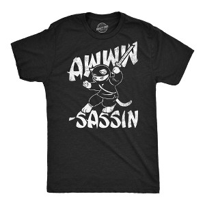 Mens Funny T Shirts Awww Sassin Sarcastic Kitten Graphic Novelty Tee For Men - Crazy Dog Men's T Shirt - 1 of 4