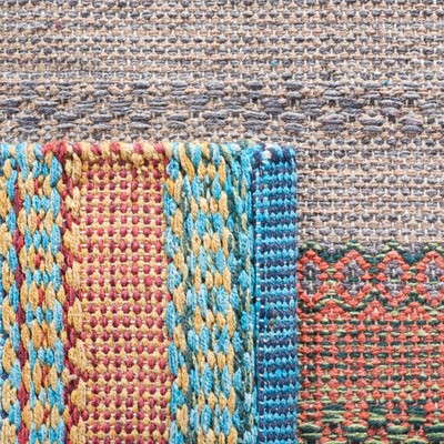 Coastal Breeze Blue & Grey Cotton 8' x 10' Handwoven Rug