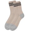 Memoi Women's Striped Cuff Heavy Sweater Knit Crew Socks - 3 of 4