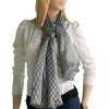 Slickblue Fashionable Black & White Stripe Silk Scarf, Lightweight & Soft, Stylish Women’s Accessory, 59x39" - 4 of 4
