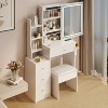 CAVINAS USB Power Supply Vanity Desk with Lights Modern Vanity Table Large Storage Vanity Desk with Mirror and Lights for Bedroom - 4 of 4