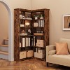 72" L-Shaped 5-Tier Corner Bookshelf, Wood Bookcase with Anti-Tip Safety for Living Room & Office - 4 of 4