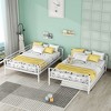 NicBex Full over Full Bunk Bed Convertible Metal Frame Triple Bed Frame with Scroll Wheels, Guardrails and Ladder, No Box Spring Required - 2 of 4