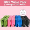 Multicolor Dog Poop Bags with Dispenser & Leash Clip,Scented Waste Bag Refill Roll, Mixed Colors - 3 of 4