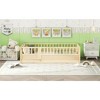 CAVINAS Twin Bed Frames, Wooden Kids Floor Bed with Extra High Safety Barrier, Modern Platform Bed for Bedroom, Living Room - 2 of 4
