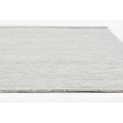 Light Grey Hand-Tufted Wool Rectangular Area Rug 5' x 8'
