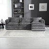 112.2'' Modern L-Shaped Sectional Sofa with Movable Pedals, Detachable Armrests, and Chenille Fabric - 3 of 4