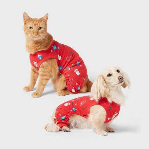 Santa Print Jersey Holiday Matching Family Dog And Cat Pajamas Wondershop Red Xs Target