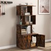 Tangkula 56" Tall 2-in-1 Hidden Cat Washroom Furniture w/3 Open Shelves Side Entry Doors - 3 of 4