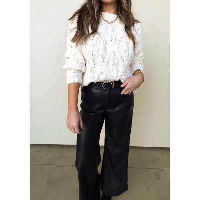 Women's Chunky Knit Sweater - EN CREME