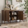FUFU&GAGA Mid - Century Modern Brown Wood Buffet Sideboard - Storage Cabinet for Kitchen/Dining Room - 2 of 4
