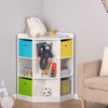 HOMCOM Wooden Kids Cabinet Freestanding Corner Storage Drawer Toys Clothes Books Organizer Dresser Children Bookcase Display Shelf Wardrobe for Bedroom with Anti-toppling Hardware Drawers - 2 of 4