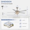 Airsurfer 52" Ceiling Fan, 5-Blade Modern Ceiling Fan with Remote Control for Living Room, Bedroom, Dining Room - 4 of 4