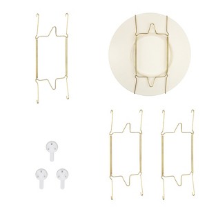 Unique Bargains Stainless Steel Invisible Wall U-shaped Plate Hangers with Traceless Nail 3 Pcs - 1 of 4