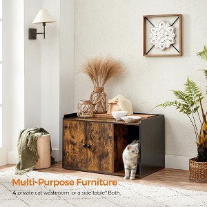 Litter Box Enclosure Cat Litter Box Furniture Hidden with Front Entry Modern Cat House - 1 of 4