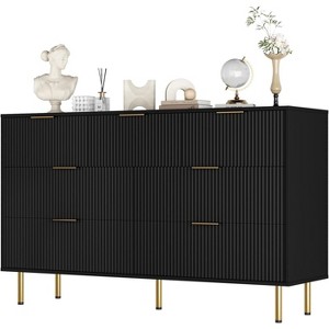 Dresser for Bedroom,6 Drawer Dresser with Wide Drawers,Wooden Chest of Drawers,Modern Storage Dressers for Living Room, Closet, Hallway,Entryway - 1 of 4