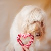 Midlee Valentine's Heart Rope Dog Toy (6" x 6")- Pink, Red, White Cotton Chew Gift - 4 of 4