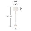 Barnes and Ivy Verona Traditional Shabby Chic 61 1/2" Tall Standing Floor Lamp Skinny Vintage White Living Room Bedroom House Reading Office - 4 of 4
