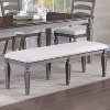 Simple Relax Wood and Fabric Dining Bench in Light Grey - 2 of 4