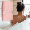 Unique Bargains Soft Absorbent Cotton Bath Towel Classic Design 55.12''x27.56'' for Bathroom Shower 1Pc - 2 of 4