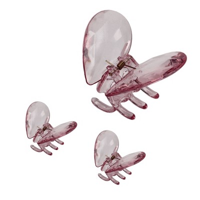 Unique Bargains Women's Elegant Hearts Hair Clips 3.15"x2.52"x2.01" 3 Pcs