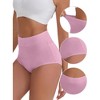INSPIRE CHIC Women's High-Waisted Cotton Underwear Full-Coverage Airy Strong Elasticity Briefs 3 Packs - 3 of 4