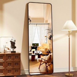 Full-Length Floor Mirror with Aluminum Alloy Frame - Freestanding & Wall-Mounted Design for Bedroom/Living Room-LIKEPAY - 1 of 4