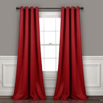Home Boutique Insulated Grommet Blackout Window Curtain Panels Red 52x108 Set