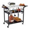 Outdoor Grill Cart, Three Shelf Stainless Steel Table Grill Cart with 4 Wheels - 2 of 4