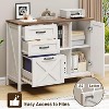Lateral File Cabinet with 3 Drawers and Open Storage Shelf, Large Wood Printer Stand - 3 of 4