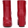 BLISSFUL STEP Squared Toe Platform Chunky Heels Ankle Boots for Women - 2 of 4