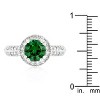 Slickblue Women's Emerald Halo 4.2 Ct. Engagement Ring, Green CZ, Rhodium Plated, 4mm Width, Size 5-10 - 3 of 4