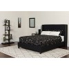 Emma and Oliver Full Accent Extended Panel Platform Bed/Memory Foam Mattress-Black Fabric - 2 of 4
