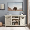 60" Large Modern TV Stand with Faux Stacked Stone Surround, Media Console Table with Spacious Storage Cabinet, TV Desk Storage Rack - 3 of 4