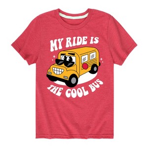Boys' - Instant Message - Back To School My Ride Is The Cool Bus Short Sleeve Graphic T-Shirt - 1 of 4